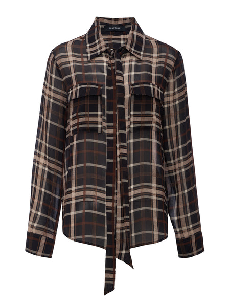 Meet In Paris Tie Neck Blouse