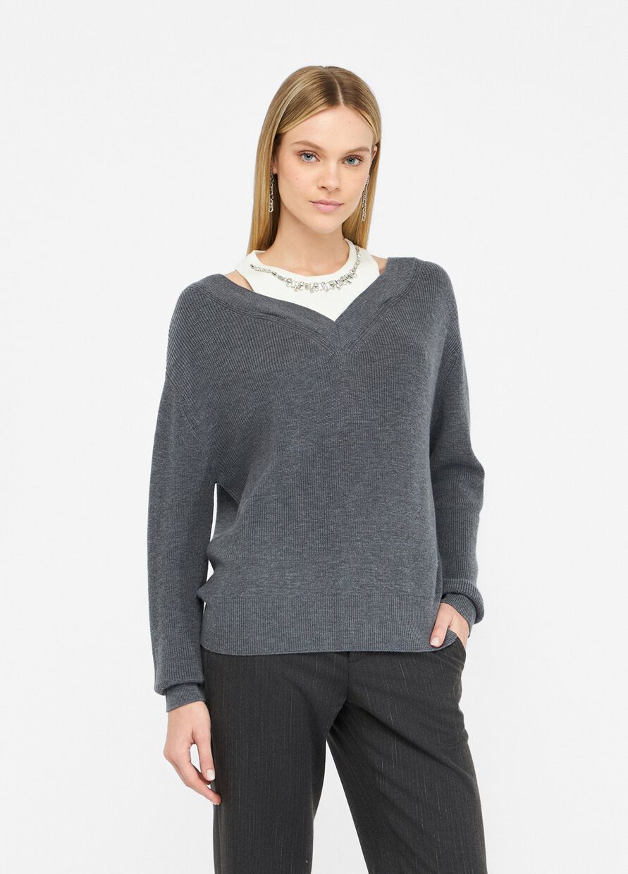 Cold Shoulder Bejewelled Jemper