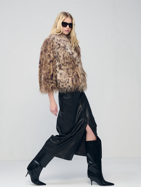 Faux Fur Printed Jacket
