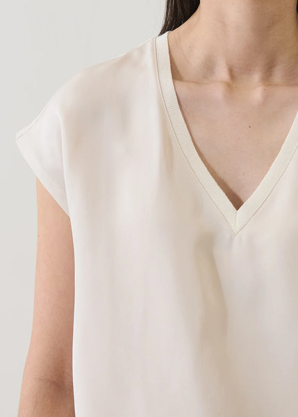 Silk Dolman V-Neck Tee