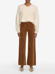 Le Slim Palazzo Modernist Pockets Corduroy in Maple Brown