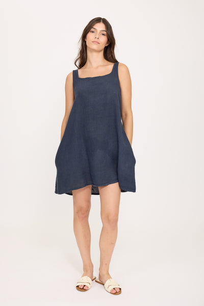 Linen Pinafore Dress