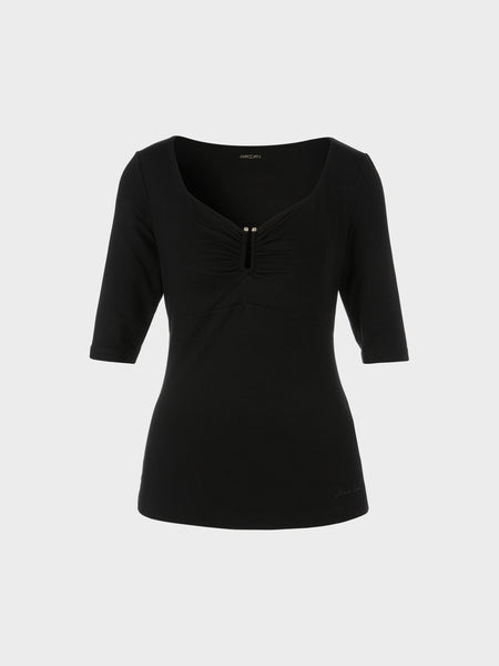 Marc Cain T-Shirt With Heart-Shaped Neckline