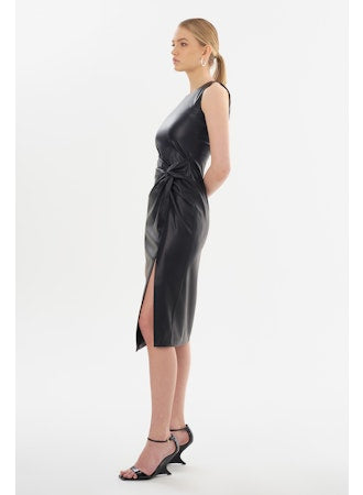 Brett Faux Leather Dress