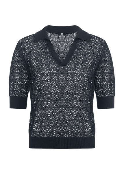 Knit Top With Polo Colar
