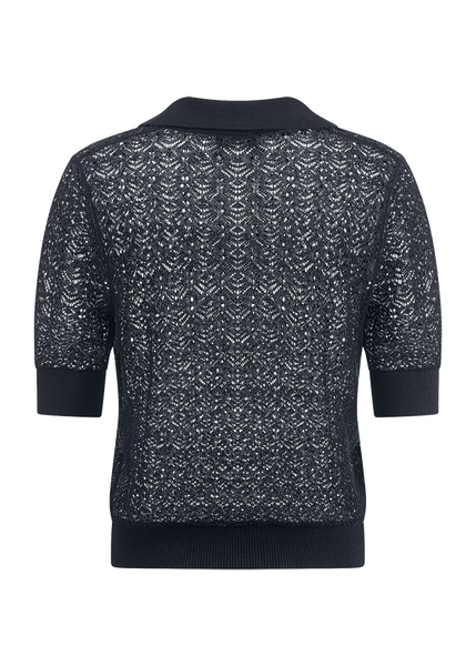 Knit Top With Polo Colar