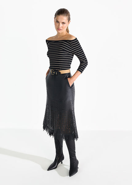 Shirt With Ribbed Stripes