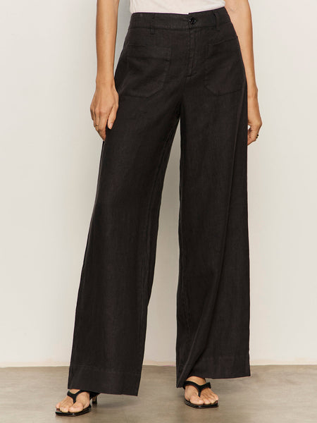 The Linen Marine Wide Leg Trousers