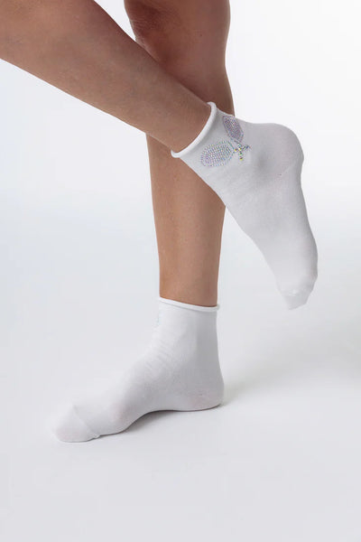 Tennis Racket Crystal Socks