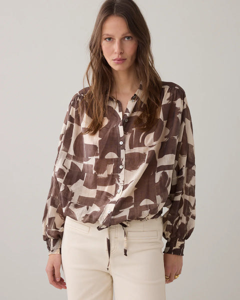 Boxy Blouse with Graphic Print
