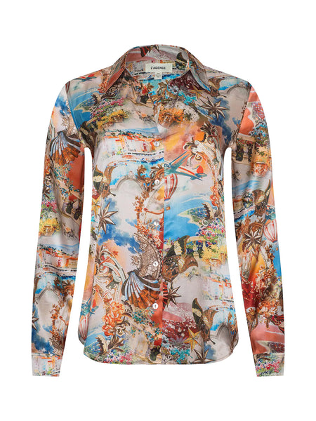 Tyler Silk Blouse - Multi Collage