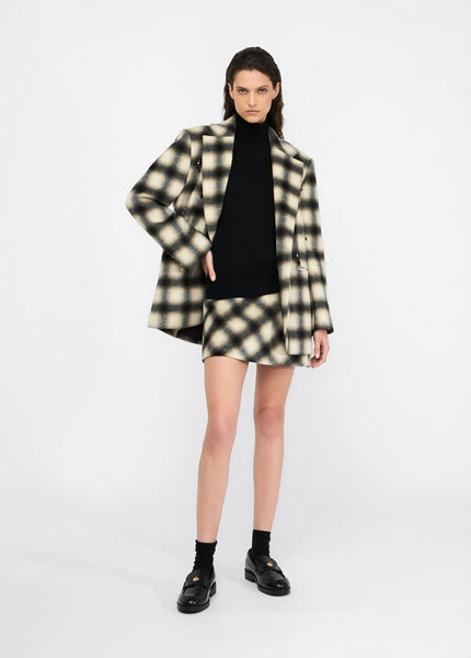 Chequered Jacket with Bejewelled Embroidery