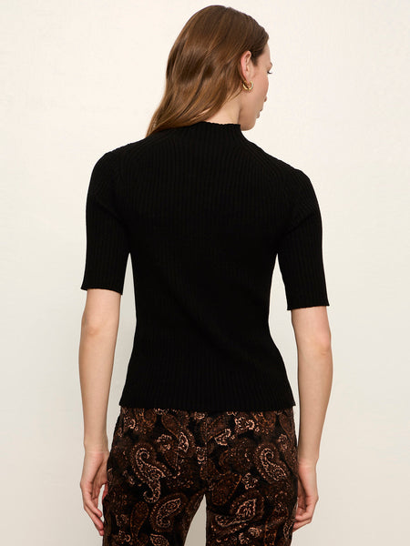 High Neck Ribbed Top