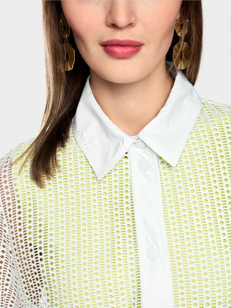 White Jacket with Eyelet Pattern