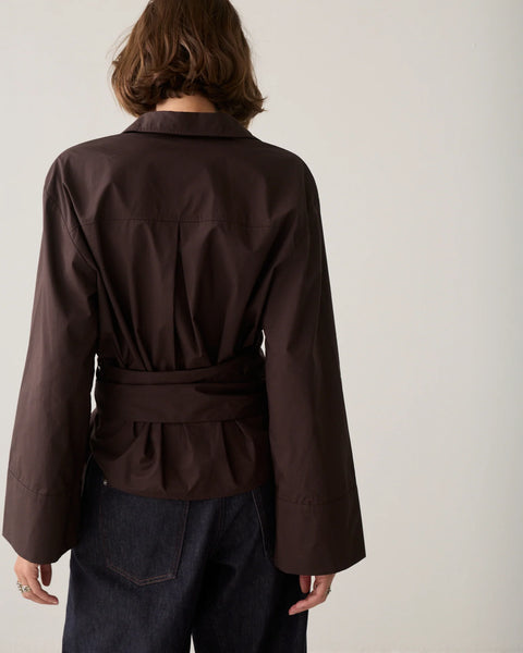 Wrap Blouse in Crispy Poplin - 2 Colours