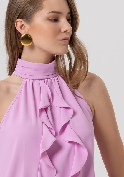 Halter Neck Top with Ruffles