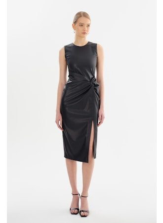 Brett Faux Leather Dress