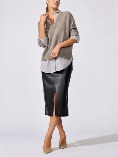 V-Neck Printed Layover Pullover
