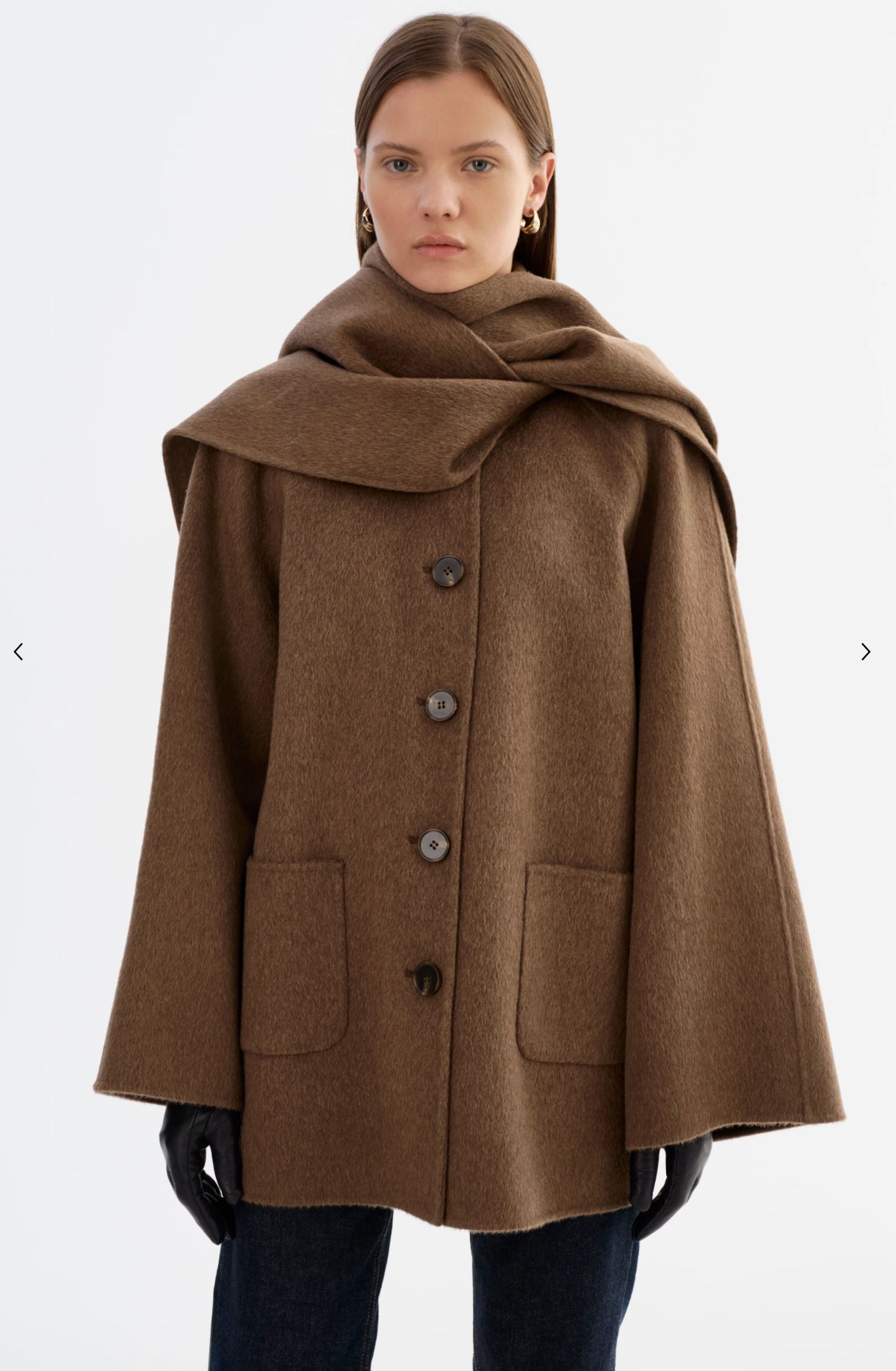 Anca Wool Scarf Coat