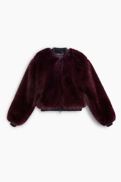 Raspberry Faux Fur Jacket