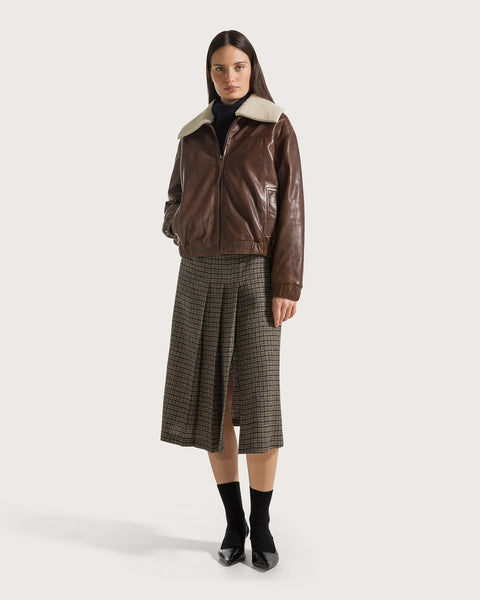 Pure Wool Plaid Skirt