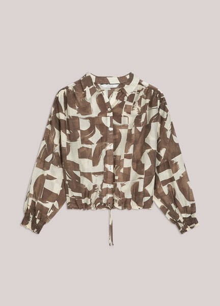 Boxy Blouse with Graphic Print