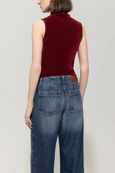 Turtleneck Velvet Tank