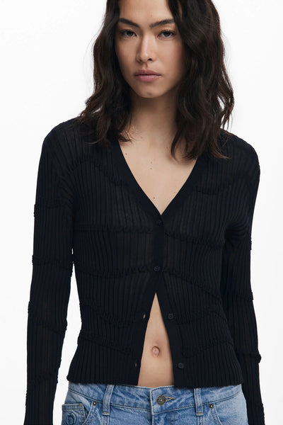 Fitted Texture Cardigan