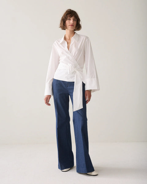 Wrap Blouse in Crispy Poplin - 2 Colours
