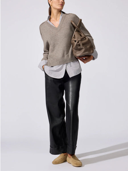 V-Neck Printed Layover Pullover