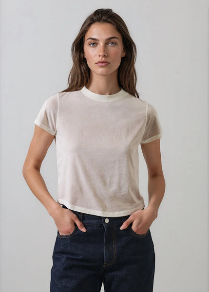 Reverse Spray Pima Crew Neck T-shirt
