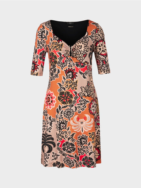 Marc Cain Dress With Colourful Leaf Design