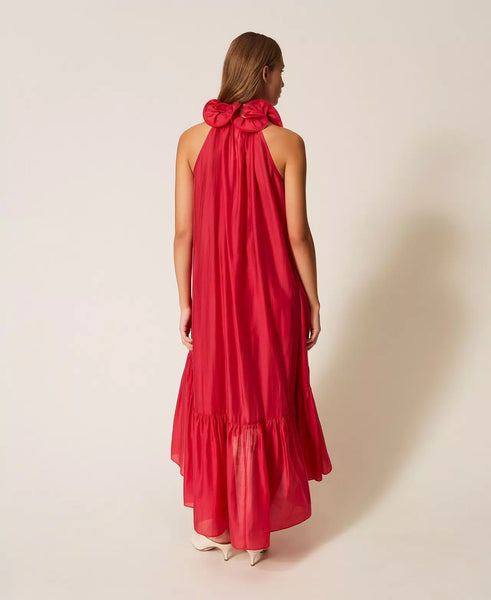 Long Voile Dress with Ruffles