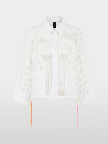 White Jacket with Eyelet Pattern