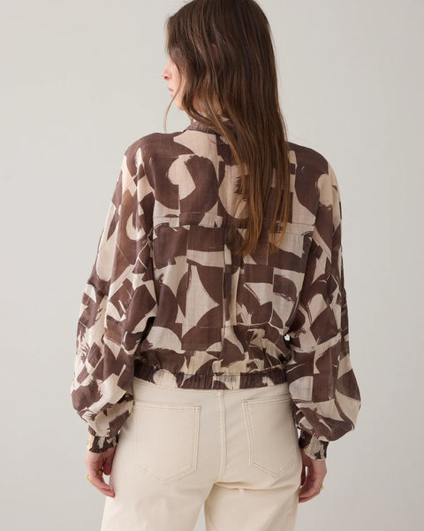 Boxy Blouse with Graphic Print