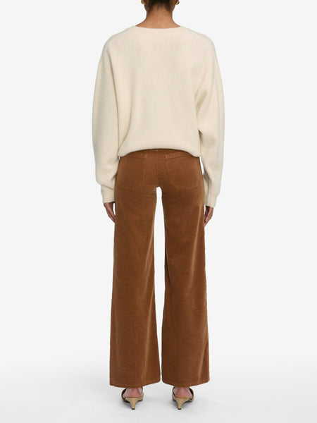 Le Slim Palazzo Modernist Pockets Corduroy in Maple Brown