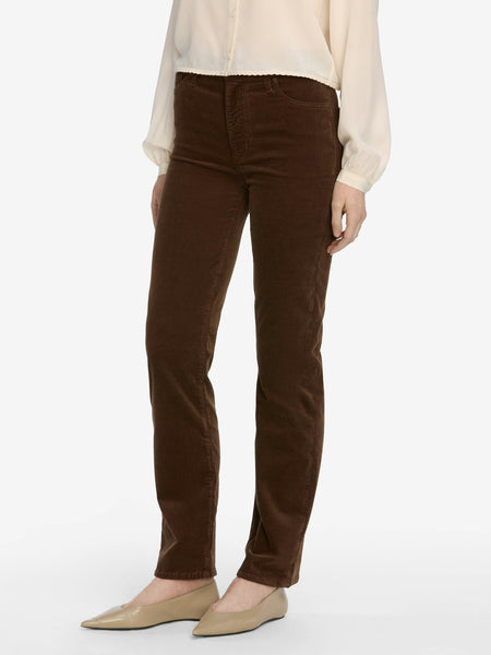 Le Sleek Straight Corduroy in Bitter Chocolate