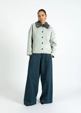 Jacket with Fur Collar
