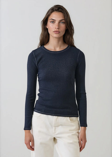 Vintage Wash Pima Long Sleeve Cotton Stretch Ribbed Tee