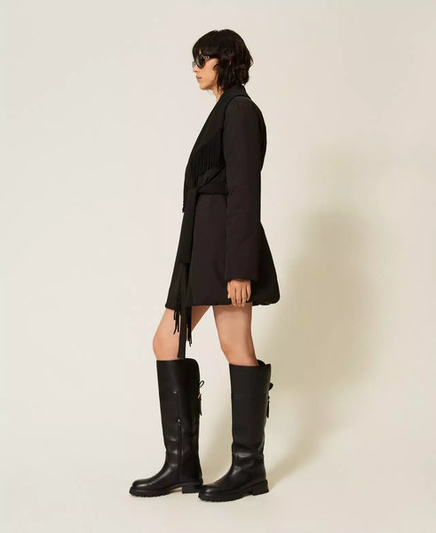 Padded Jacket with Fringes