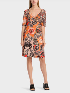 Marc Cain Dress With Colourful Leaf Design