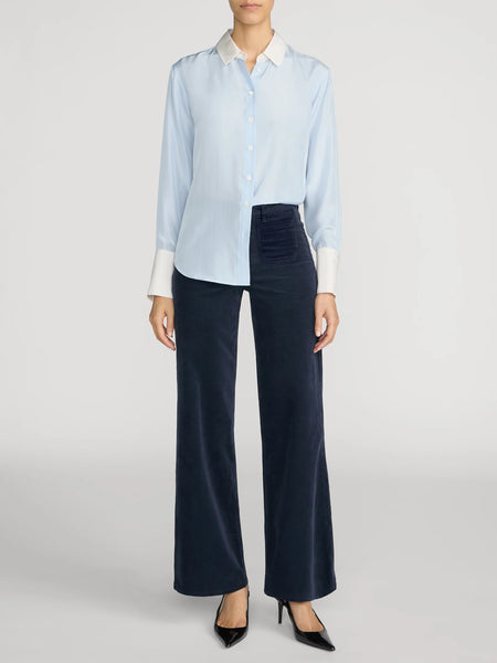 Le Slim Palazzo Modernist Pocket Corduroy- Navy