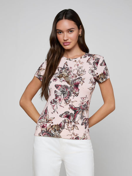 Ressi Tee - Nectar Pink Multi Butterfly Jungle