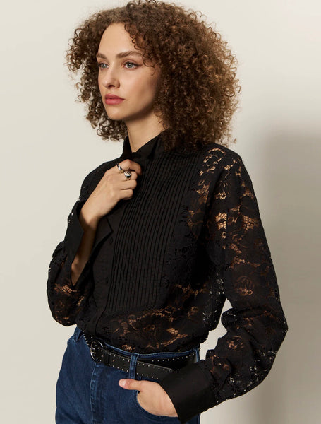Serendipity Lace Tuxedo Shirt