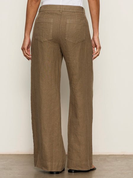 The Linen Marine Wide Leg Trousers