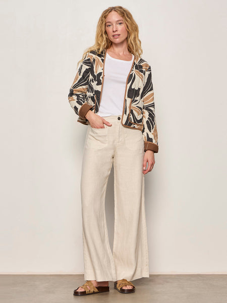 The Linen Marine Wide Leg Trousers