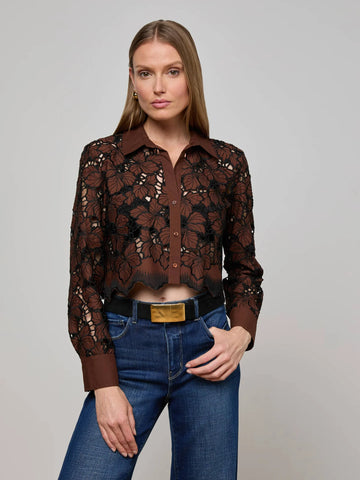 Seychelle Cropped Bottom Down Lace Top