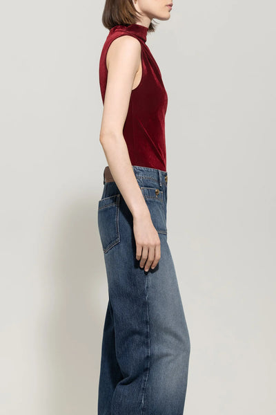 Turtleneck Velvet Tank