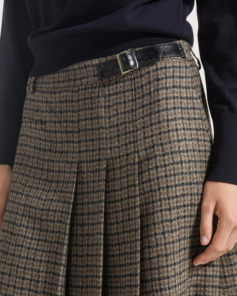 Pure Wool Plaid Skirt