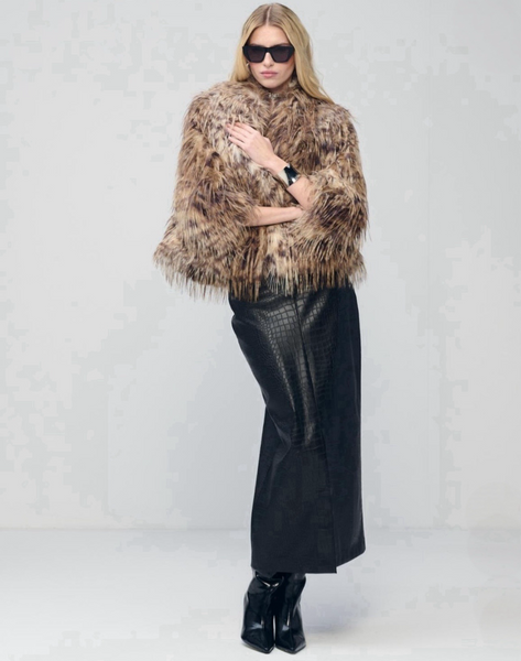 Faux Fur Printed Jacket